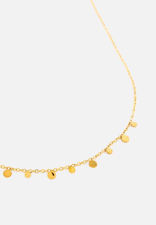 Burnt  - Tiny Charm Necklace - Round