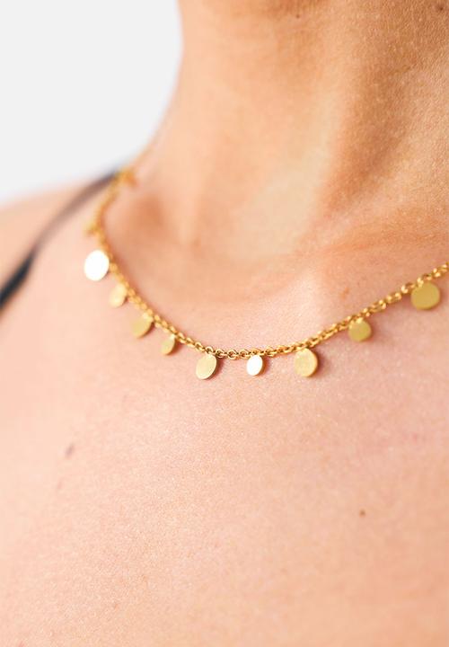 Burnt  - Tiny Charm Necklace - Round