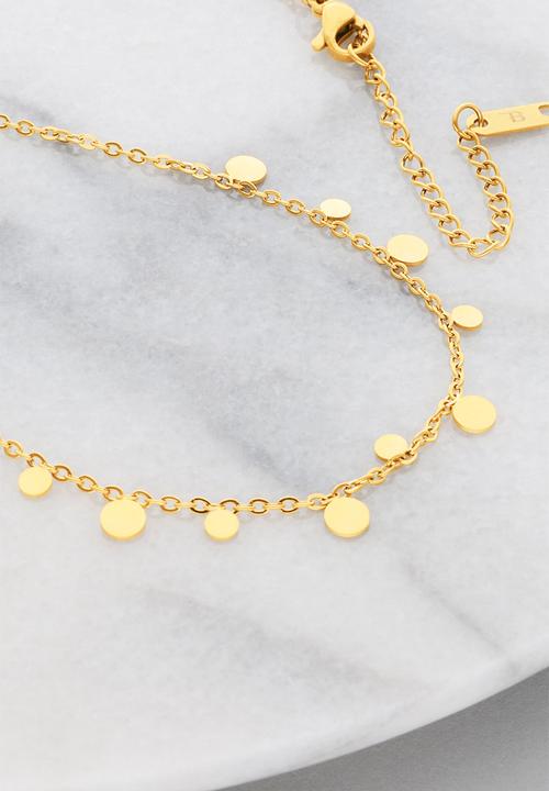 Burnt  - Tiny Charm Necklace - Round