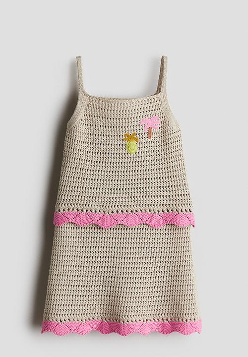 H&M - 2-Piece knitted top and skirt set - beige