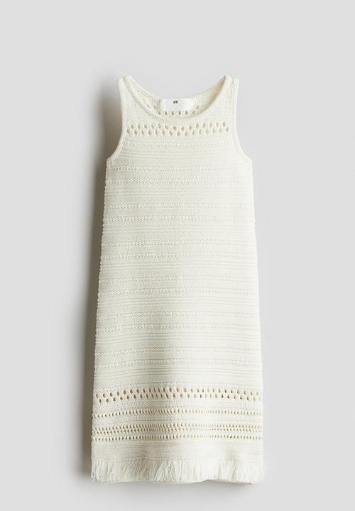 H&M - Knitted cotton dress - white