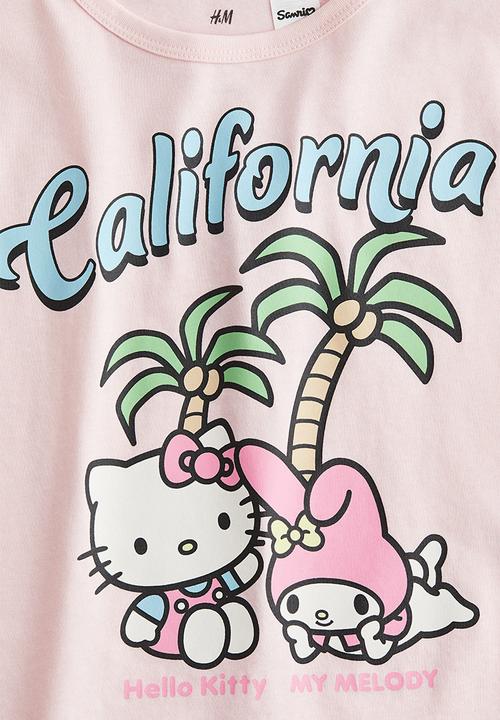 H&M - Printed cotton t-shirt - light pink hello kitty