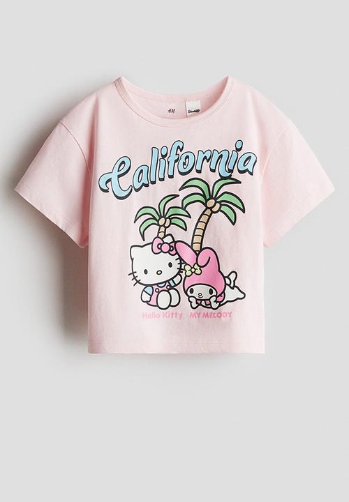 H&M - Printed cotton t-shirt - light pink hello kitty