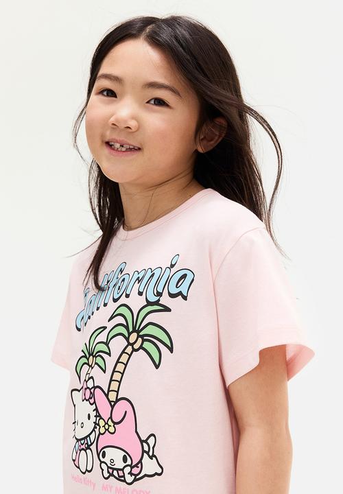H&M - Printed cotton t-shirt - light pink hello kitty