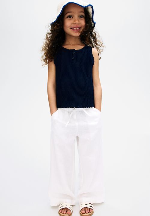 H&M - Pointelle cotton vest top - navy blue