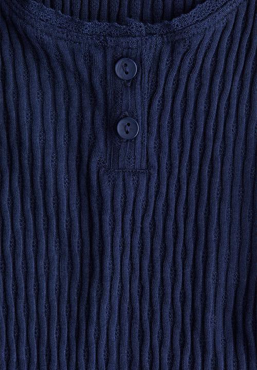 H&M - Pointelle cotton vest top - navy blue