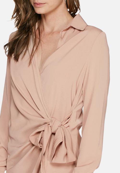 Missguided - Crepe wrap shirt dress