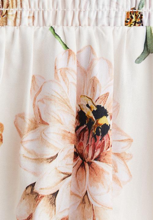H&M - Tie-strap cotton dress - white floral