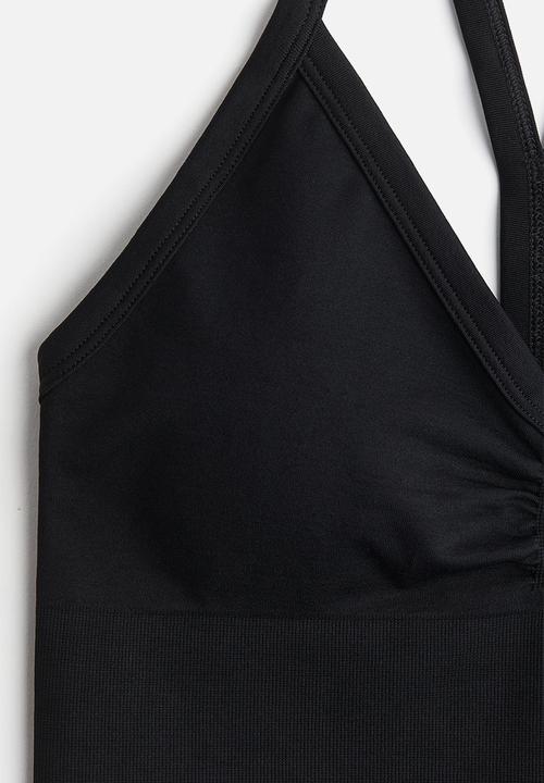 H&M - Seamless medium support sports bra with drymove™ - black