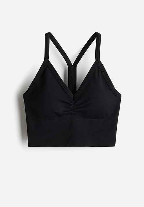 H&M - Seamless medium support sports bra with drymove™ - black