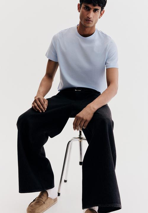 H&M - Slim fit T-shirt - light blue