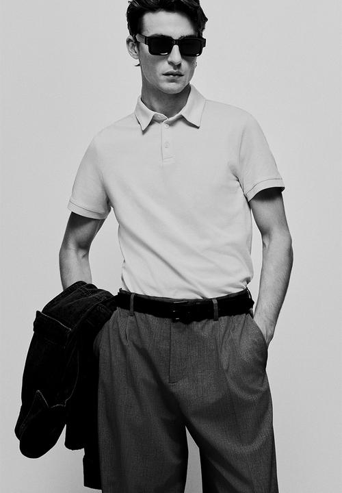 H&M - Coolmax® slim fit polo shirt - light blue