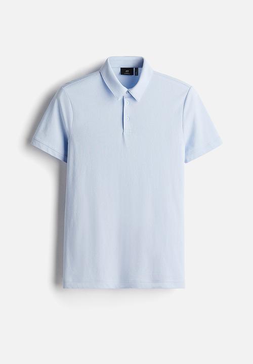 H&M - Coolmax® slim fit polo shirt - light blue