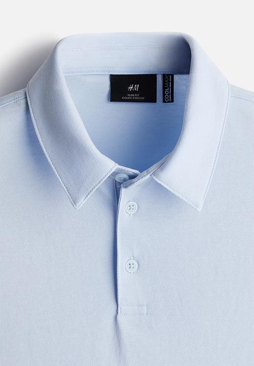 H&M - Coolmax® slim fit polo shirt - light blue