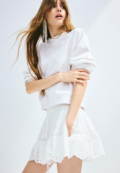 H&M - Broderie-anglaise drawstring shorts - white