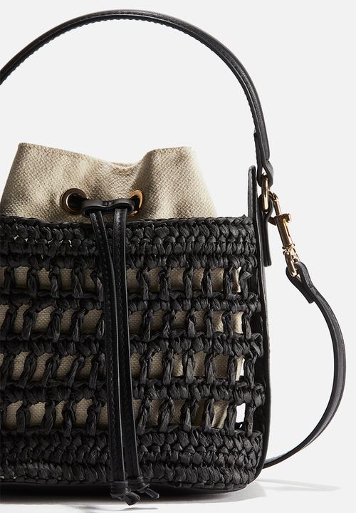 H&M - Straw crossbody bag - black