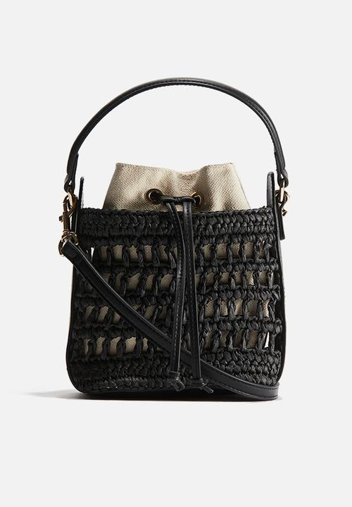H&M - Straw crossbody bag - black