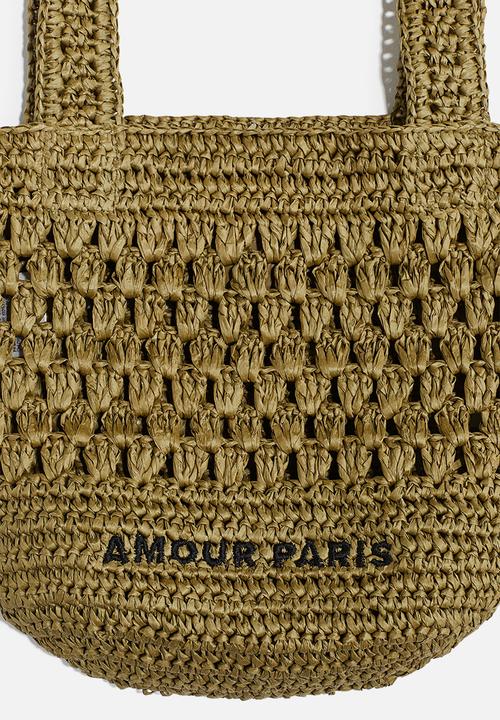H&M - Straw tote bag - beige amour paris 