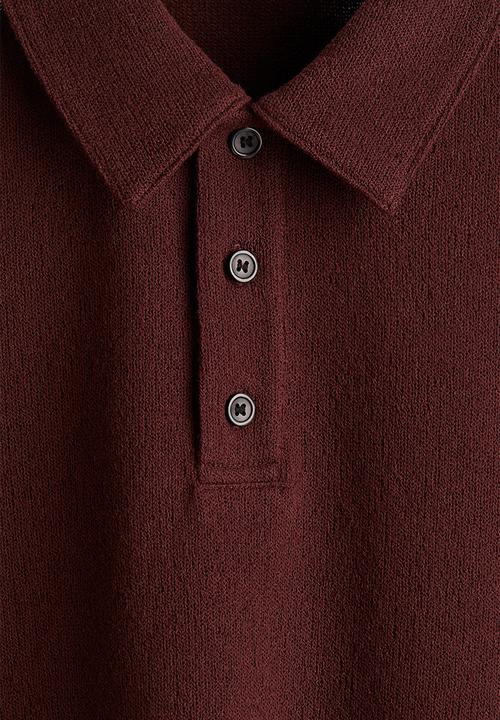 H&M - Regular fit polo shirt - burgundy