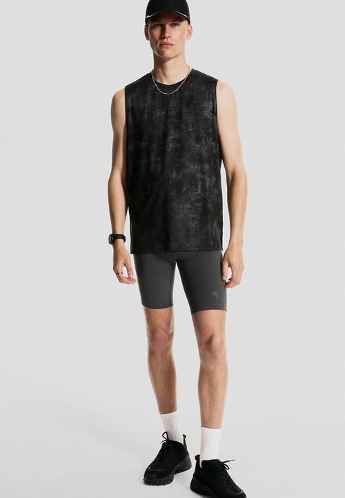 H&M - Regular fit sports vest top with drymove™ - dark grey patterned