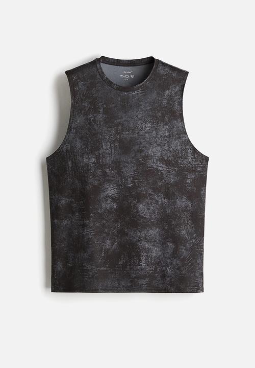 H&M - Regular fit sports vest top with drymove™ - dark grey patterned