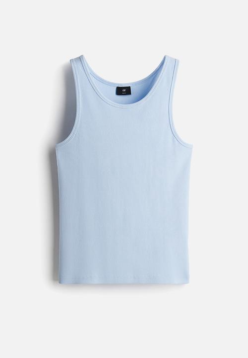 H&M - Slim fit ribbed vest top - blue