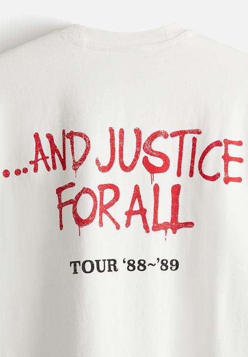 H&M - Oversized fit T-shirt - white/metallica 