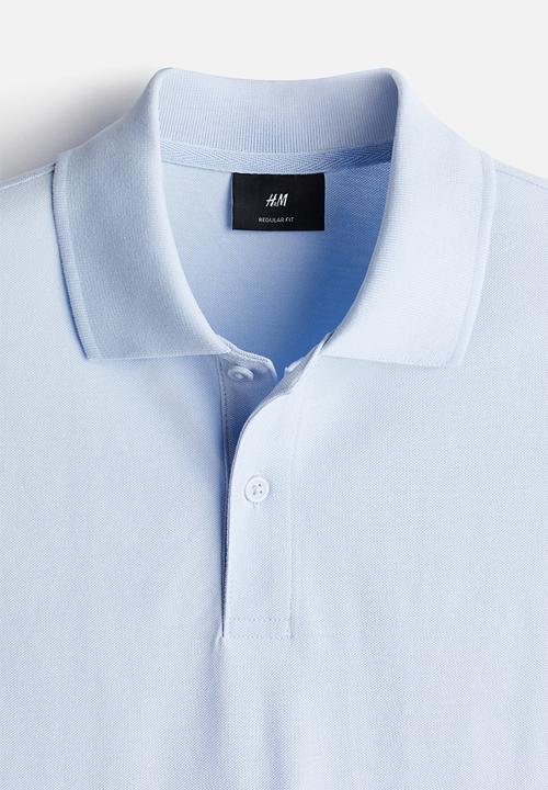 H&M - Regular fit piqué polo shirt - light blue