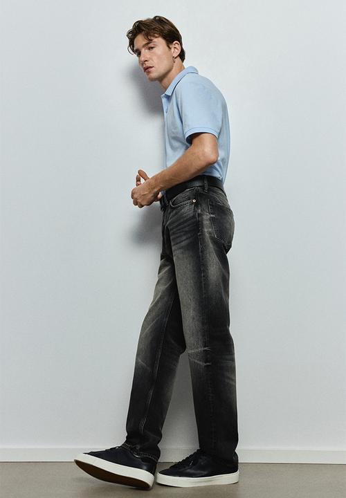 H&M - Regular fit piqué polo shirt - light blue