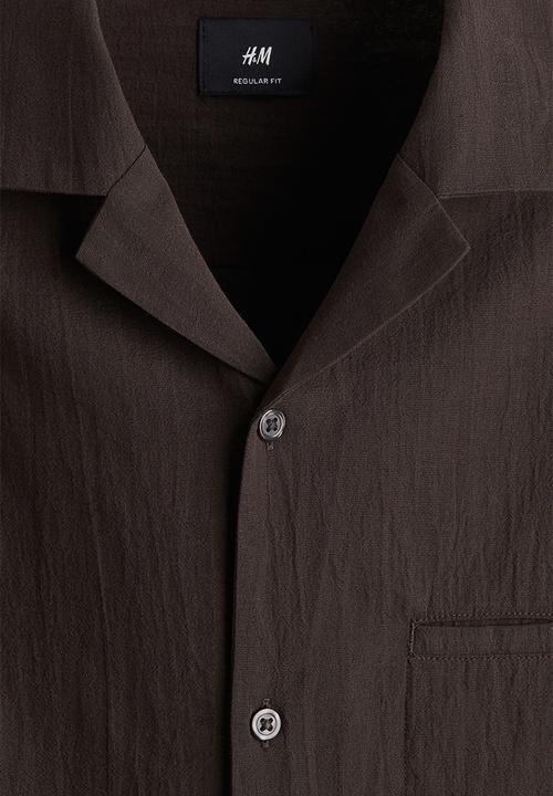 H&M - Regular fit resort shirt - dark brown