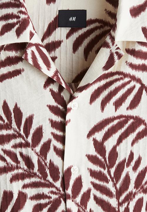 H&M - Regular fit resort shirt - beige patterned