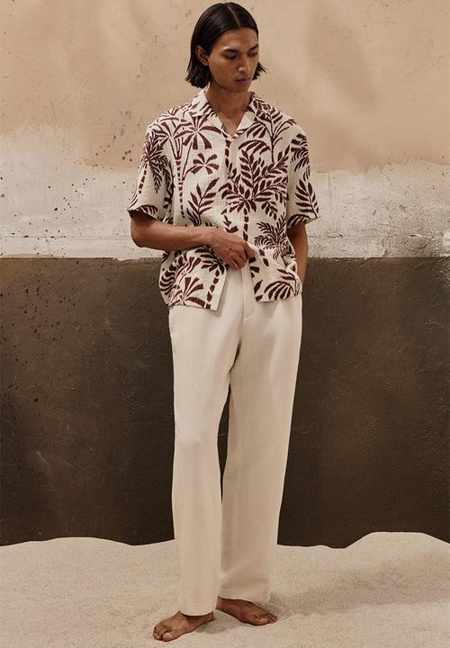 H&M - Regular fit resort shirt - beige patterned