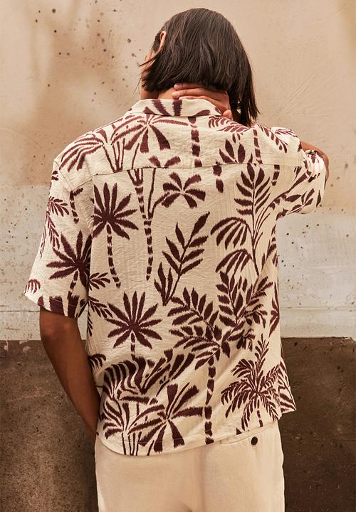 H&M - Regular fit resort shirt - beige patterned