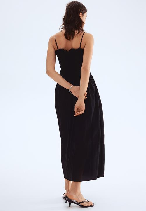H&M - Smocked-bodice strappy dress - black