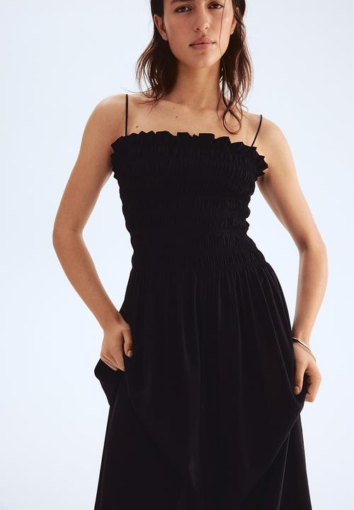 H&M - Smocked-bodice strappy dress - black
