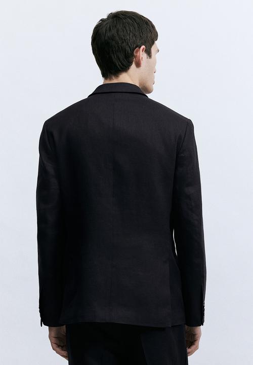 H&M - Slim fit linen jacket - navy blue