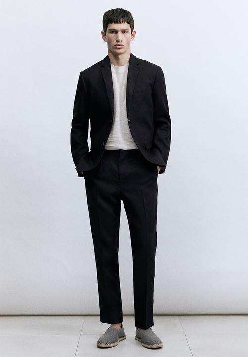 H&M - Slim fit linen jacket - navy blue