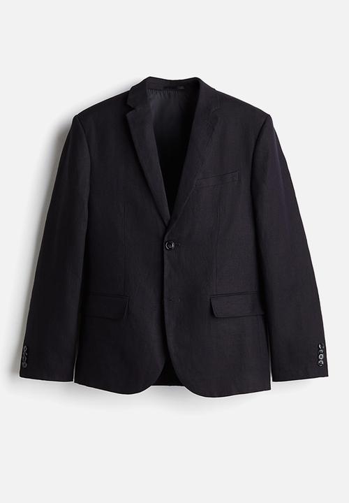 H&M - Slim fit linen jacket - navy blue