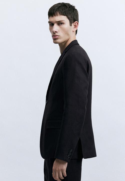 H&M - Slim fit linen jacket - navy blue