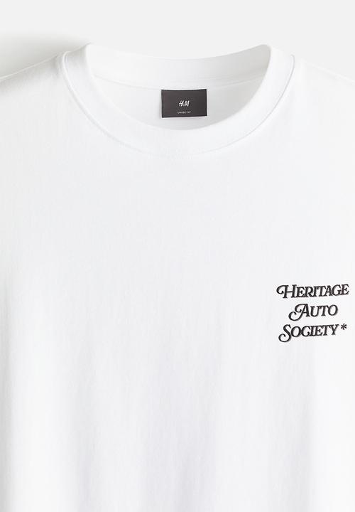 H&M - Loose fit printed T-shirt - white/heritage