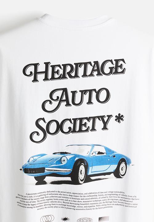 H&M - Loose fit printed T-shirt - white/heritage