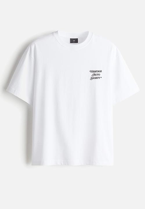 H&M - Loose fit printed T-shirt - white/heritage