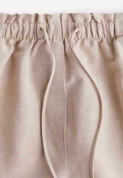 H&M - Linen-blend drawstring shorts - light beige