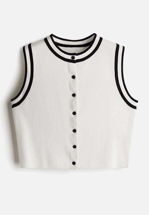 H&M - Button-front sweater vest - white