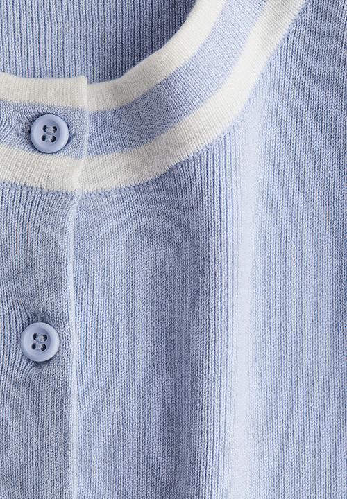 H&M - Button-front sweater vest - light dusty blue