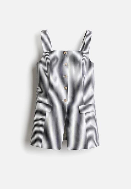 H&M - Long waistcoat - white striped