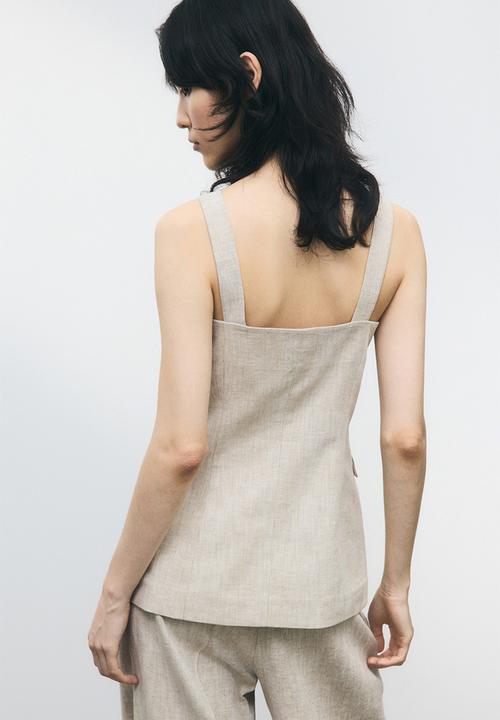 H&M - Long waistcoat - light beige