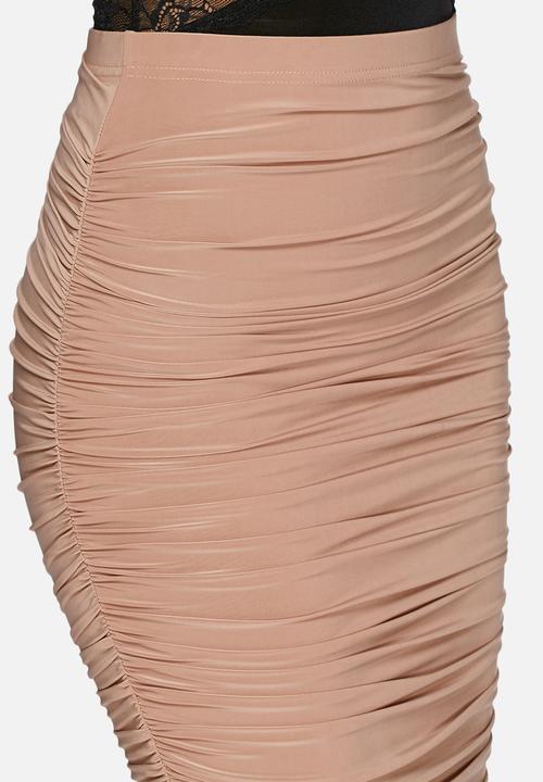Missguided - Slinky gathered midi skirt