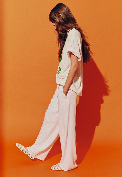 H&M - Oversized motif-detail t-shirt - white mattina 