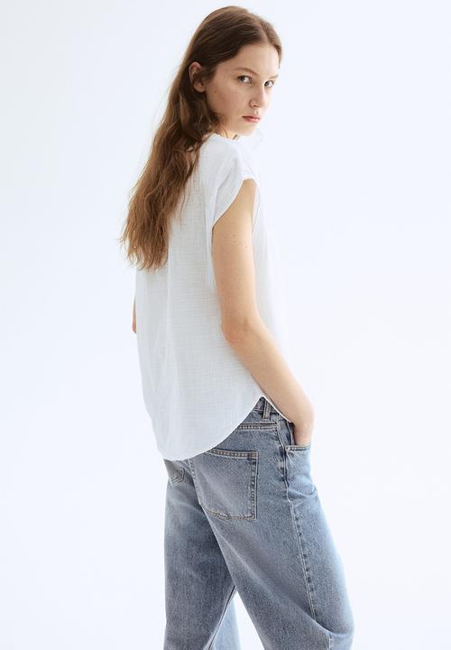 H&M - Cotton muslin blouse - white
